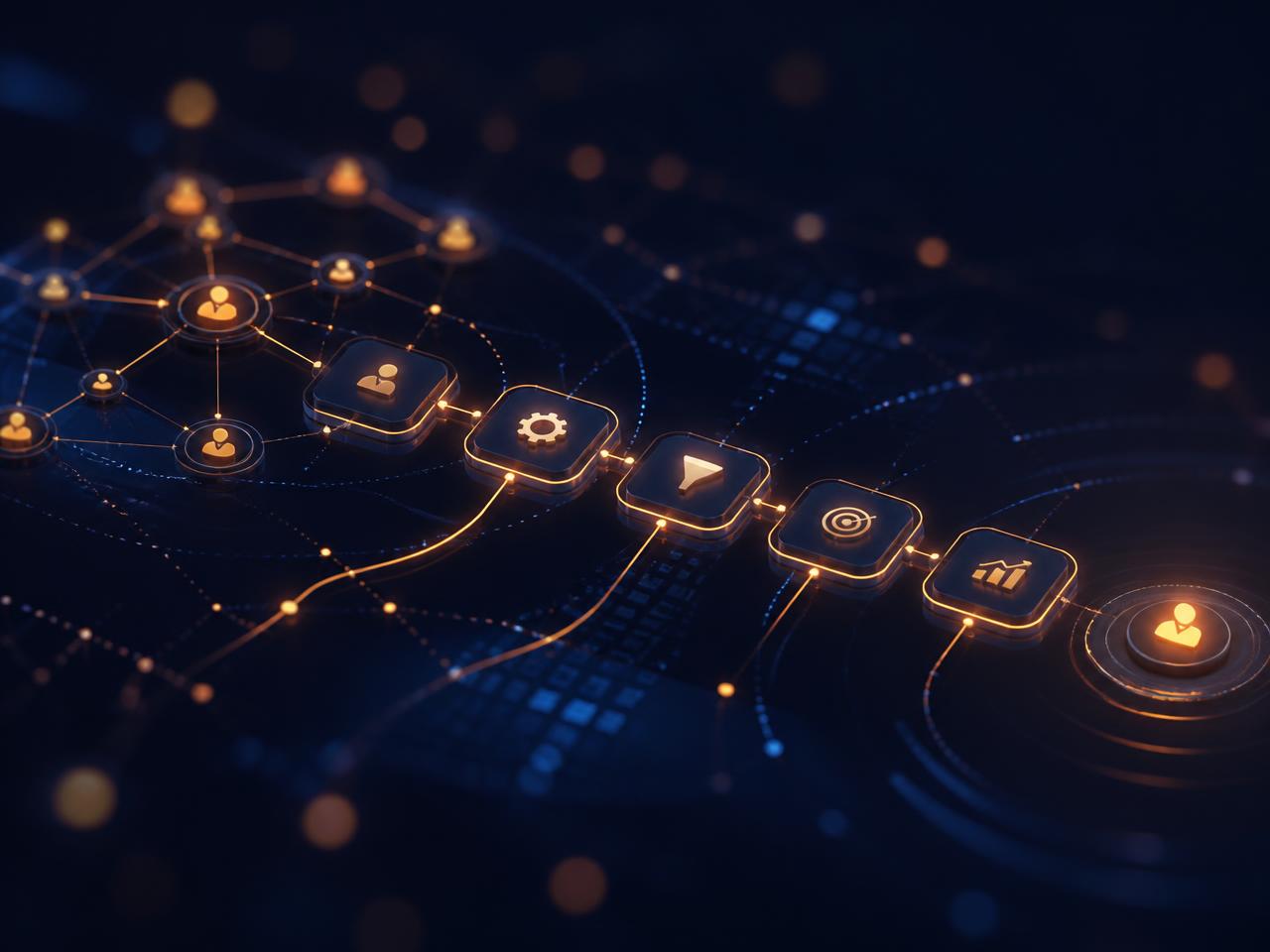 Fluxo de automação e integração de dados entre canais, CRM e operação
